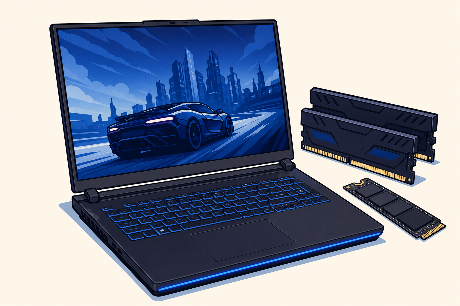 Ilustración de ASUS ROG Strix SCAR 18: pantalla MiniLED y hasta 128 GB de RAM